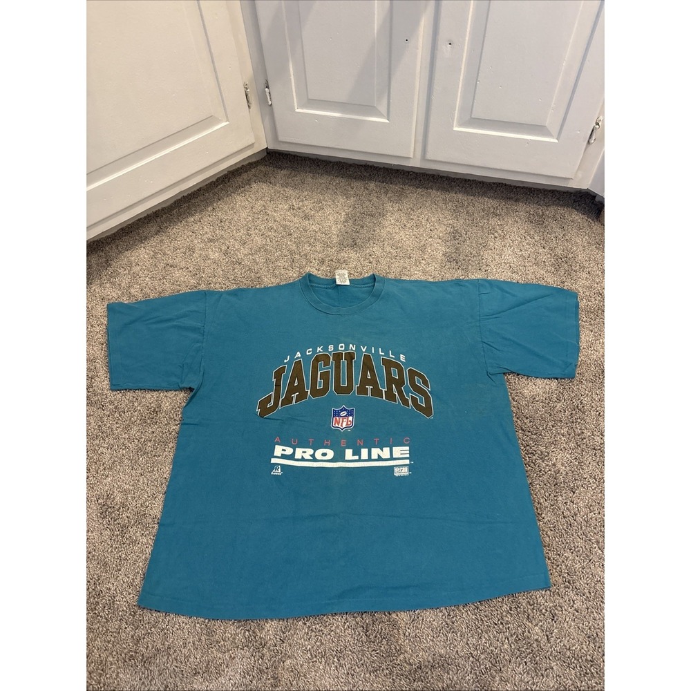 Vintage Jacksonville Jaguars Single Stitch T-shirt 2XL XXL NFL Pro Line 90s Blue